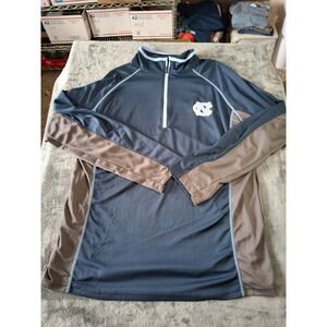 Profile Varsity UNC Tar Heels Mens XLT Quarter Zip Pullover Navy‎ Blue Brown